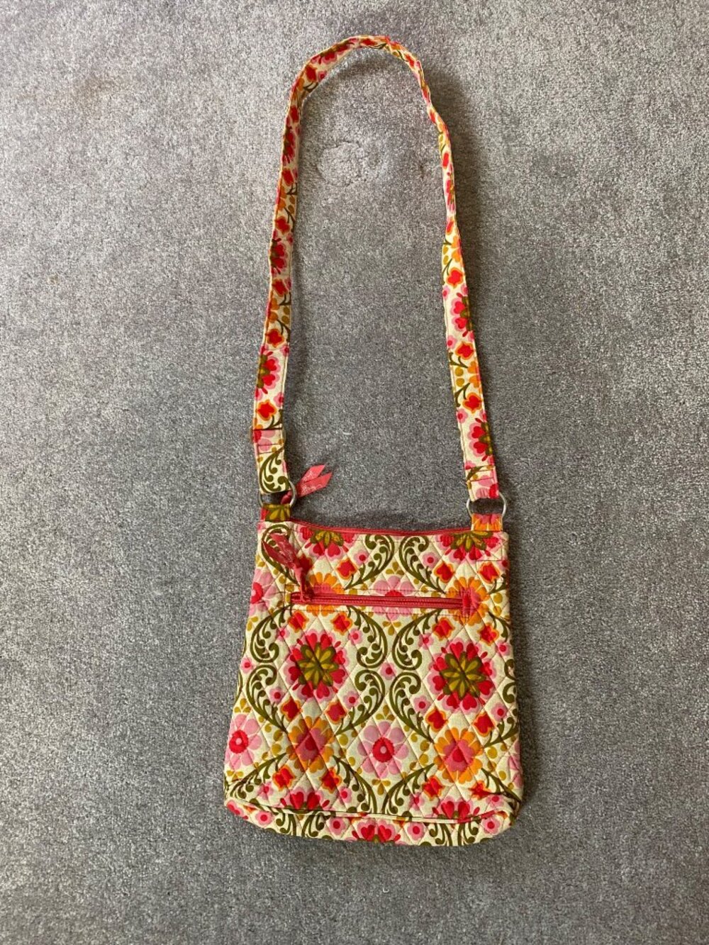 Vera Bradley Floral Quilted Crossbody Folkloric Zip Closure Purse Bag - Picture 3 of 11